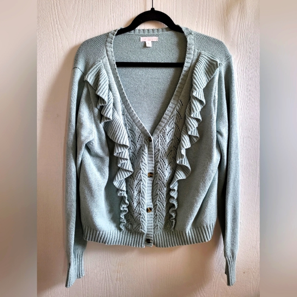 Lauren Conrad Light Blue Knit Cardigan